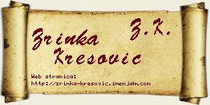Zrinka Kresović vizit kartica